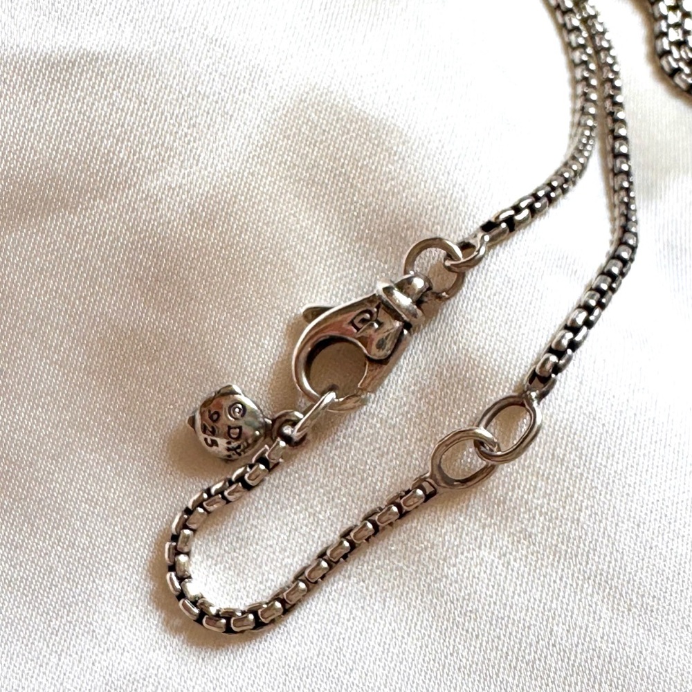David Yurman Petite Albion Pavé Diamond Sterling Silver Pendant Necklace 💎 - Picture 5 of 6